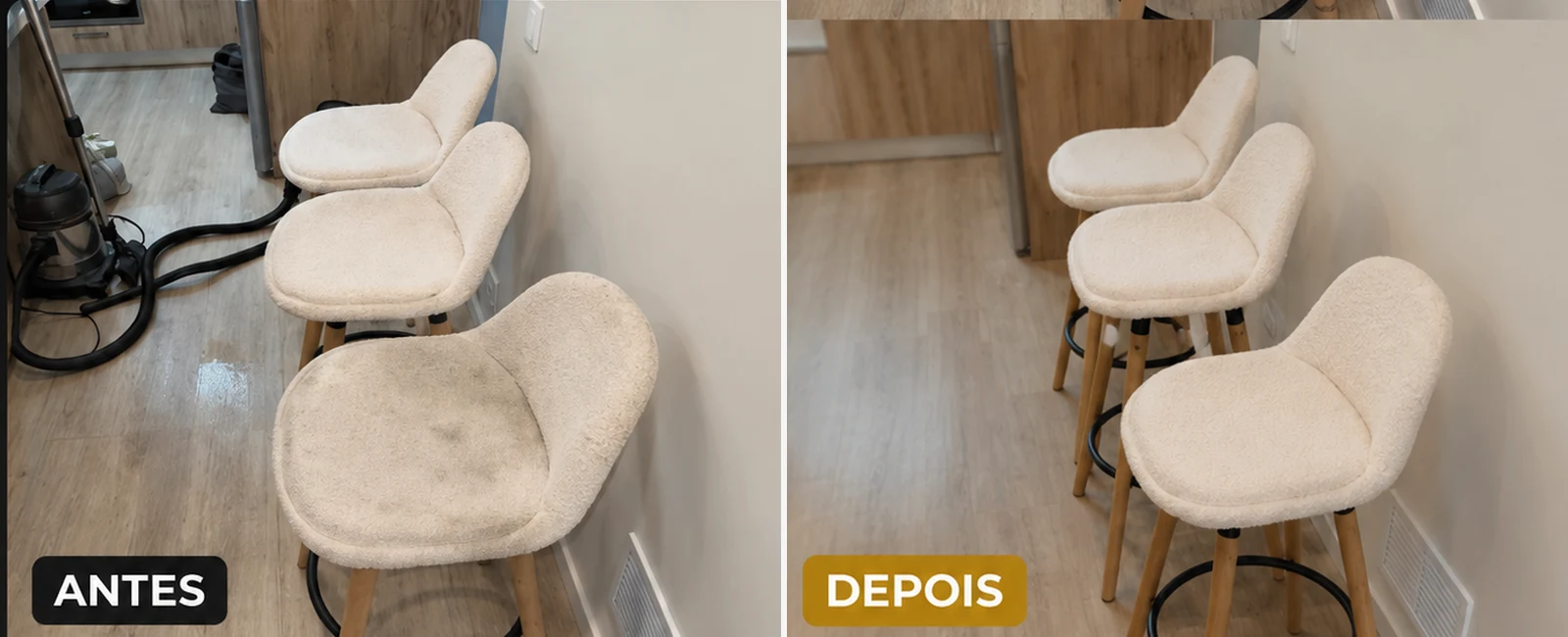 Cadeiras antes e depois
